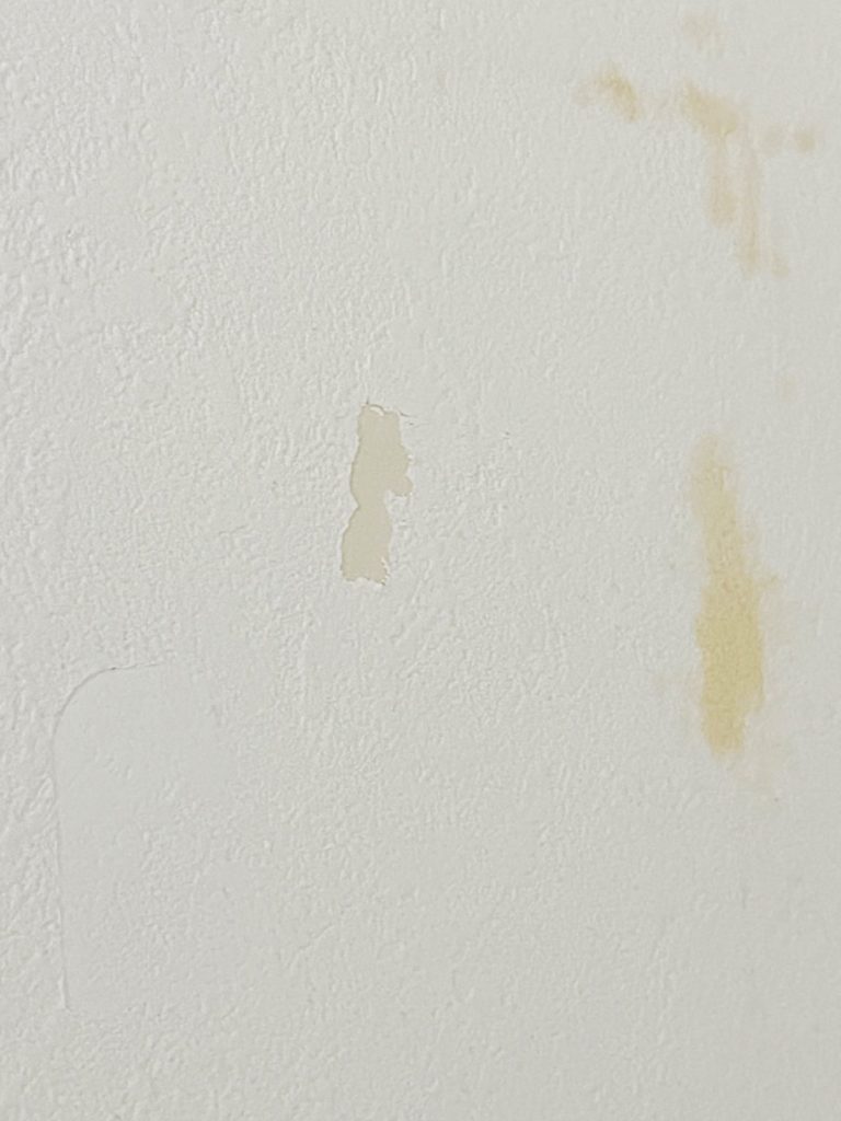 洗濯室　壁紙の汚れ