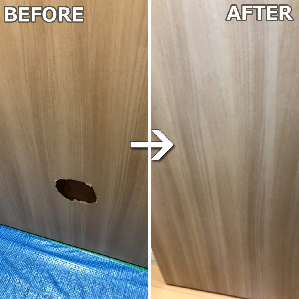 引っ越し作業等であけてしまった壁の穴の補修